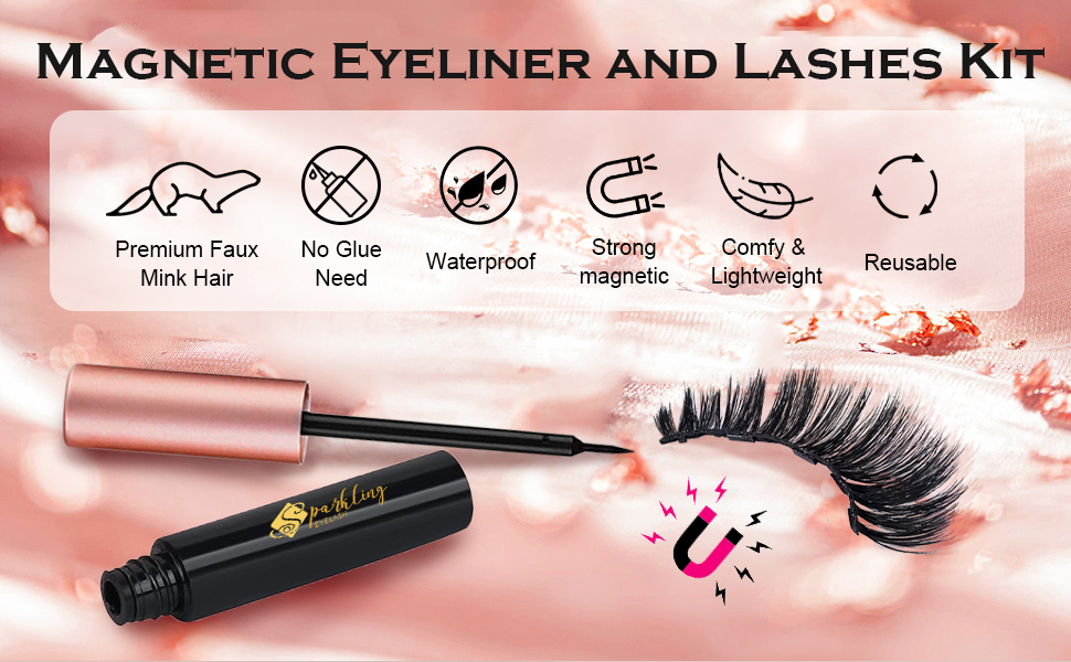 Omfamna ditt vackra jag med 5D Faux Mink-fransar och magnetiska ögonfransar med eyeliner