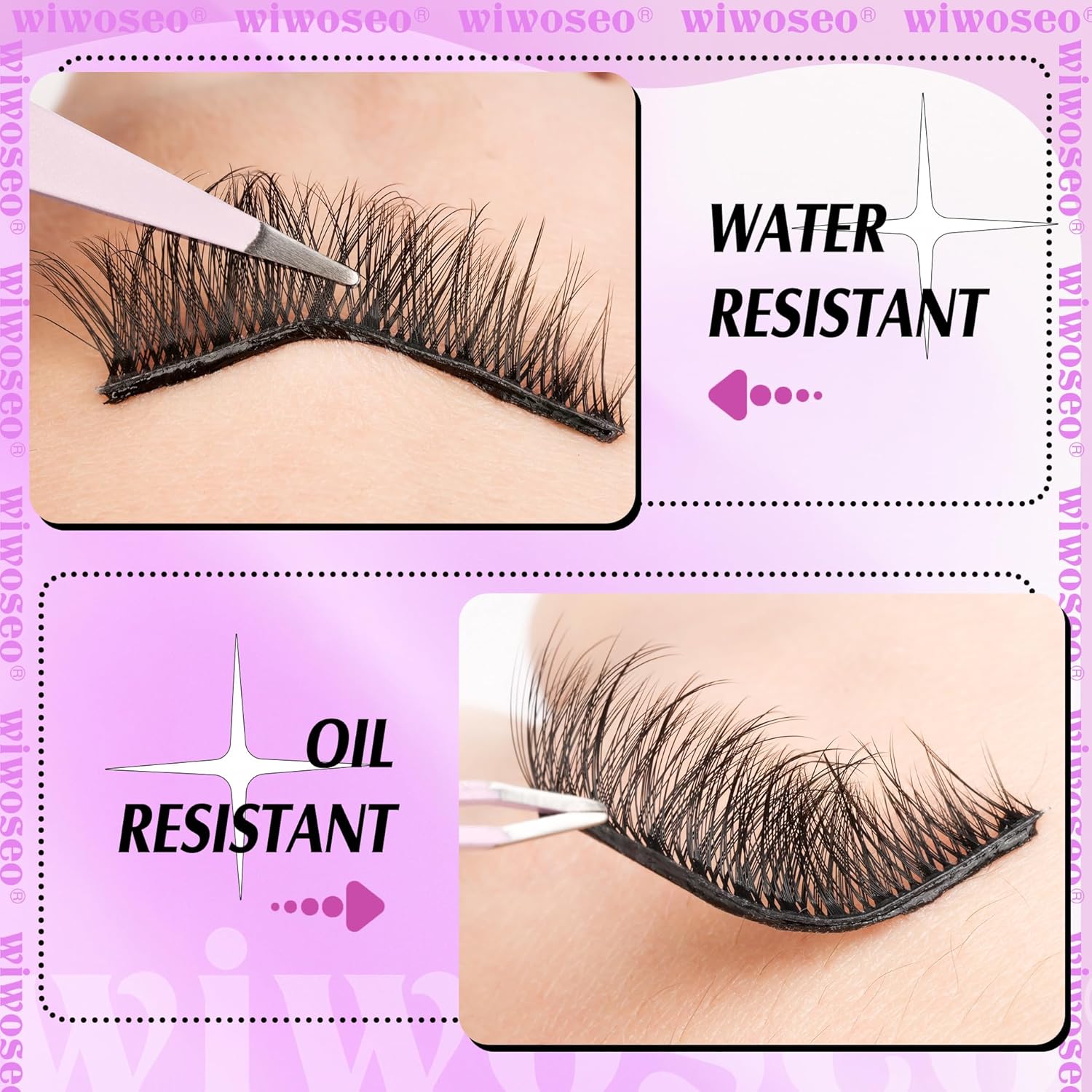 Få den perfekta looken med Pingdu Sparkling Eyelash®s självhäftande Wispy Fluffy Lashes