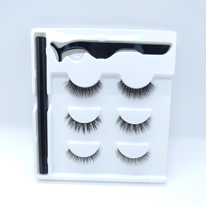 3D False Eyelash Kit och Lash Glue Pennor utan magnet