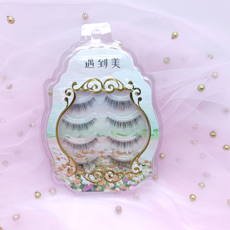 3D Faux Mink Lashes 4 Par syntetiska fransar med klar bandvolym