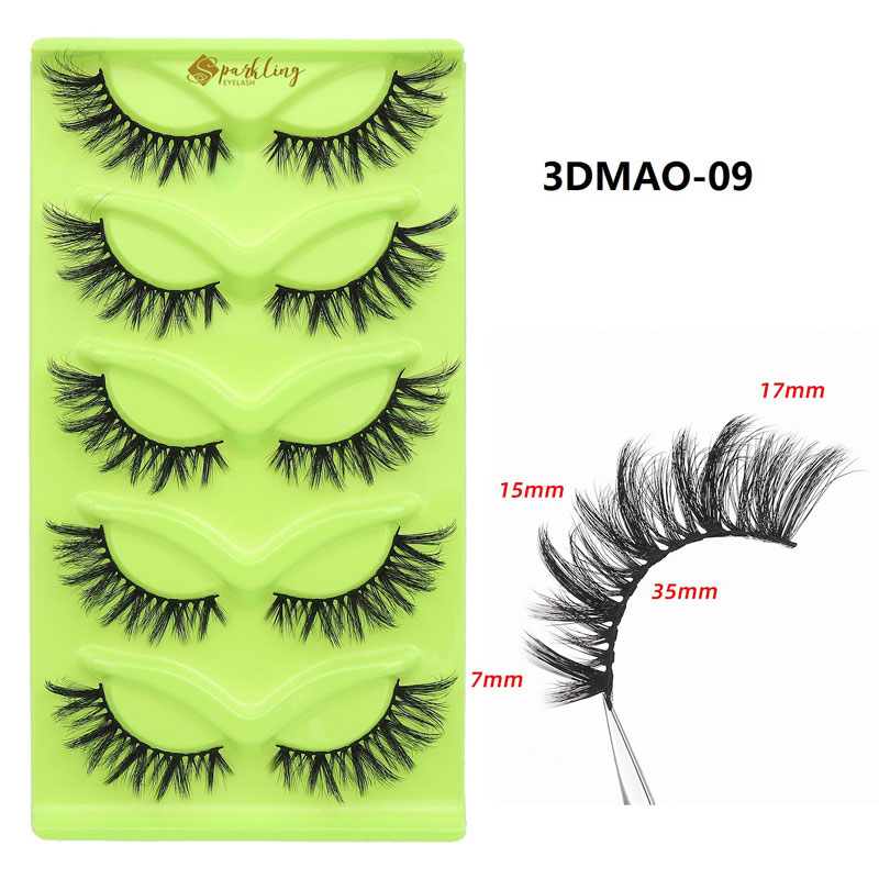 5 par Wispy Cat Eye-fransar