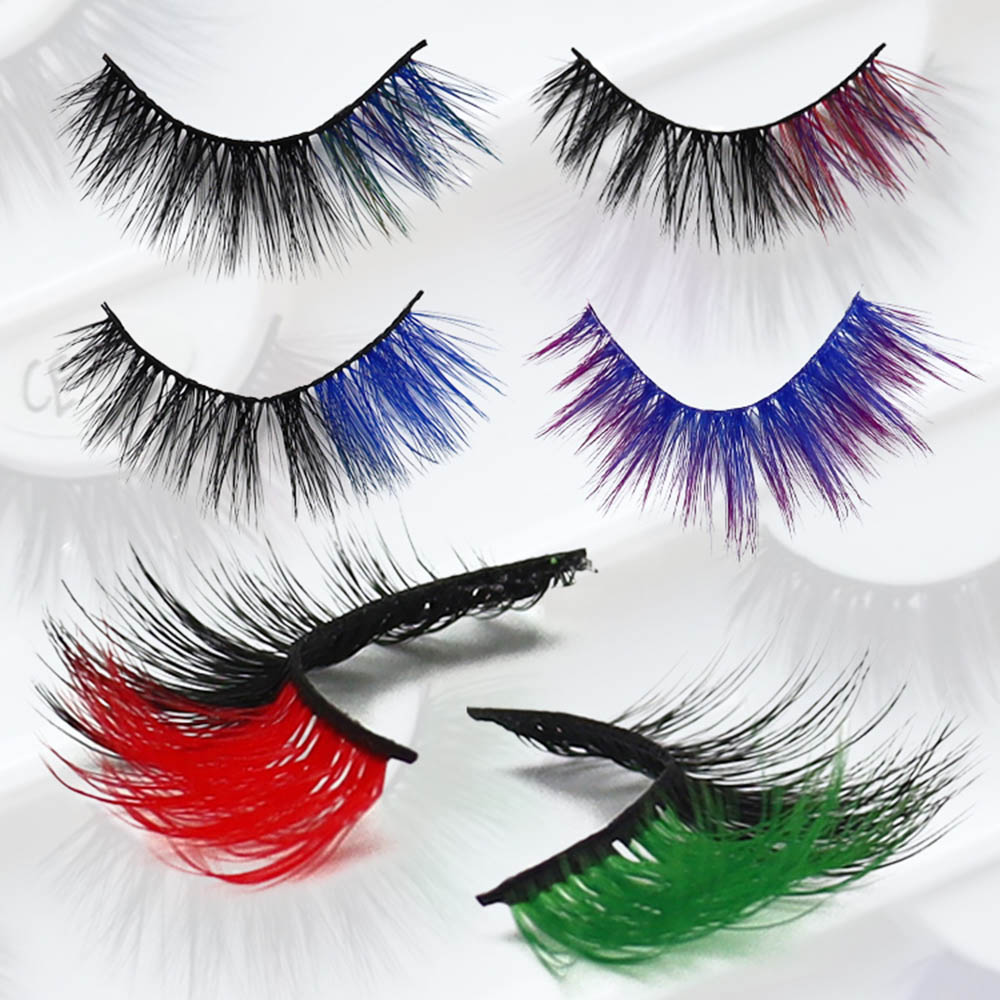 Färgade Wispy Faux ögonfransar