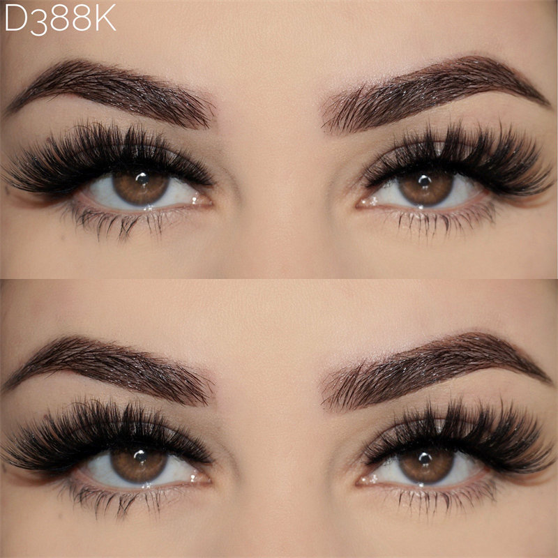 8D Volym Naturliga Korsade Faux Mink Fransar