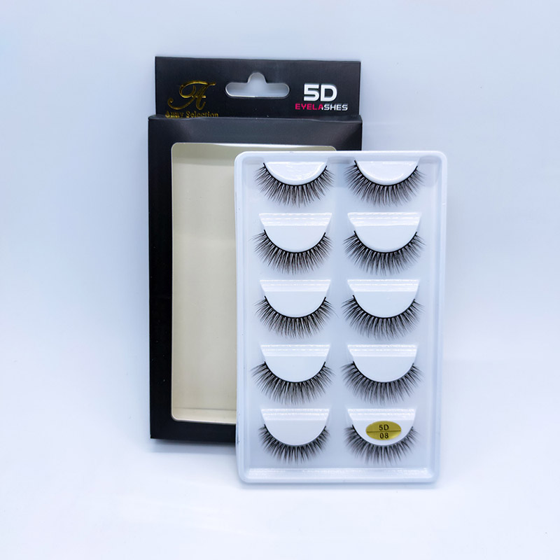Dramatisk Lång Tjock Volym Fake Eye Lash Crosscross Wispy Lashes 5 Par