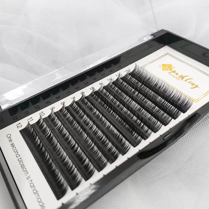 Eyelash Extension D Curl 15-20mm Mixed Tray Silk Classic Lash Individuella ögonfransförlängningar