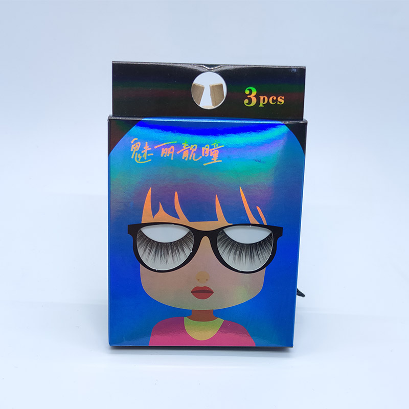 Naturligt utseende Wispy Lashes 3D Ögonfransar 3 Multi-Pack mjukt bomullsband