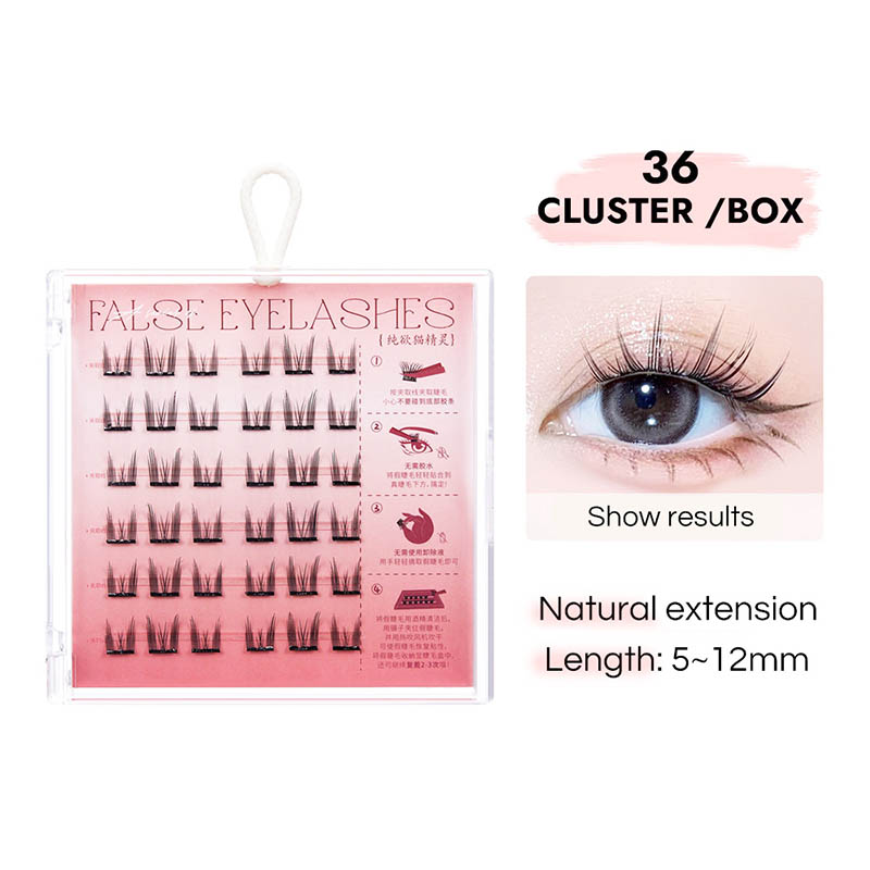 Tryck på Pre-Gulued Cluster Lash Extensions Kit